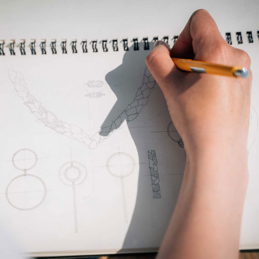 Goldstoff Designs Yoëlla drawing jewelry
